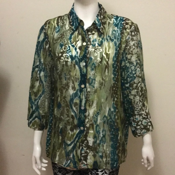Alfred Dunner Button down blouse - Picture 2 of 4